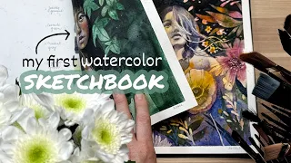 Sketchbook tour 🌺 My first watercolor sketchbook