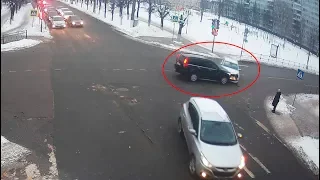 ДТП в Серпухове. Не уступила дорогу и попала под удар... (видео со звуком). 16 февраля 2018г.