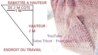 Tuto Tricot châle trendy Femme asymétrique point Mousse & point Mousse Ajouré