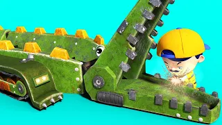 AnimaCars - JONNY repairs the CROCODILE's teeth - cartoons for kids with trucks & animals