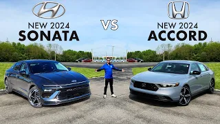 MIDSIZE RIVALS! -- 2024 Hyundai Sonata vs. 2024 Honda Accord Sport: Comparison