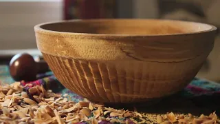 Turning a bowl on a pole lathe