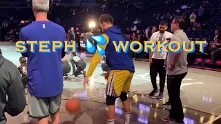 📺 Stephen Curry  💦 workout (1of2) at Warriors pregame before Brooklyn Nets at Barclays Center, NY