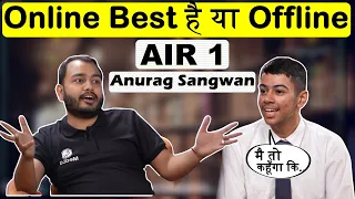 Online Best है या Offline Anurag Sangwan AIR 1 NDA || NDA Topper interview Anurag Sangwan PW Saurya