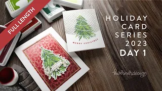 🔴 LIVE REPLAY! Holiday Card Series 2023 - Day 1 - Stamped Trees