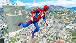 GTA 5 Ragdolls SPIDERMAN Jumps/Fails in 4K 60FPS #28 (Euphoria Physics)