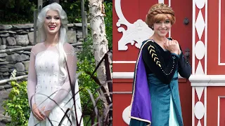 Queen Anna and Elsa Distanced Meet and Greet at Epcot's Norway Pavilion - Frozen 2 - Disney World