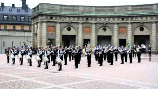 Swedish royal guards performing "Gimme Gimme Gimme"