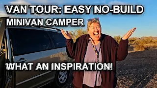 BUTTERFLY TRACKS VAN TOUR of Youtuber Dani's simple, DIY minivan camper.