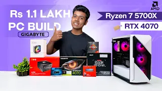 Rs 1.1 Lakh RTX 4070 Gaming & Editing PC Build with Ryzen 7 5700X 🔥