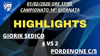 Sedico C/5 Vs Pordenone C/5 - 14^ Giornata - Highlights