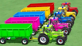 MINI TRACTORS OF COLORS! FENDT & CASE POLICE TRACTORS AND CORN HARVEST! Farming Simulator 22