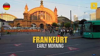 Frankfurt City in the Early Morning | Germany 🇩🇪 | August 2023 | 4K 60fps
