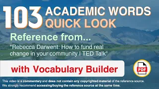 103 Academic Words Quick Look Words Ref from "How to fund real change in your community | TED Talk"