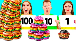 100 Слоев Еды Челлендж | Потрясающие Кухонные Хитрости от PaRaRa Challenge