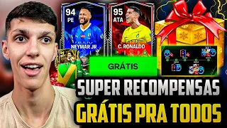 COMO PEGAR NEYMAR E CR7 GRÁTIS?🤩 SUPER RECOMPENSAS GRÁTIS P/ TODOS🎁🔥 FC MOBILE 24