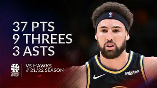 Klay Thompson 37 pts 9 threes 3 asts vs Hawks 21/22 season