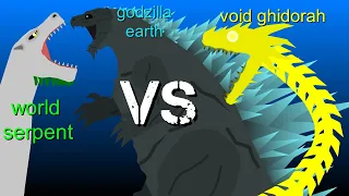 Godzilla Earth vs World serpent vs void ghidorah [stick node pro]