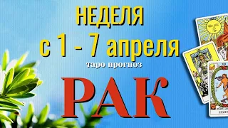 РАК 🌷🌷🌷 НЕДЕЛЯ с 1 - 7 АПРЕЛЯ 2024 года Таро Прогноз ГОРОСКОП Angel Tarot