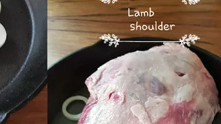 Lamb shoulder in the wood oven