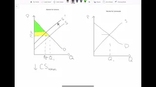 An early freeze in California sours the lemon crop  Explain what happens to consumer surplus in the