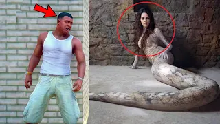 Half SNAKE Woman Attacked AND Destroys LOS SANTOS In GTA 5 - Snake Woman VS Franklin