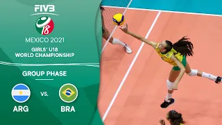 ARG vs. BRA - Group Phase | Girls U18 Volleyball World Champs 2021