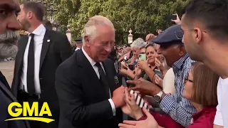 Crowd sings 'God Save The King' to King Charles III l GMA