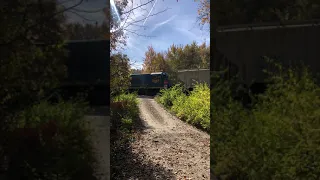 Man Almost Fall In Hole As Train Roars Across Gravel RR Crossing,Cincinnati Eastern Railroad #Shorts