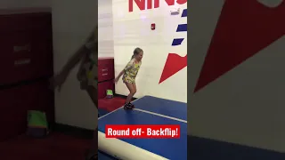 Round off - BACKFLIP!!!!!  #shorts #gymnastics #backflip