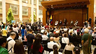 Presidente Gustavo Petro durante el encuentro con la comunidad colombiana de residentes en New York