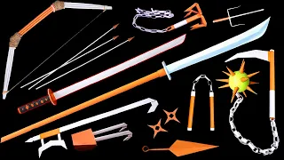 Top 10 Most Dangerous NINJA Sword || Bow || Hook || Kunai || Ninja star || Claw