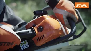 Видеоинструкция: запуск, эксплуатация и хранение бензопилы STIHL MS 180