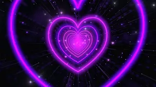 Beautiful Purple💜Heart Background ✨Neon Lights Love Heart Tunnel - Wallpaper Heart [2 Hours]