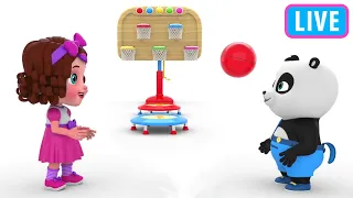 Pinky and Panda Playing Basketball and Learning Colors Live Stream