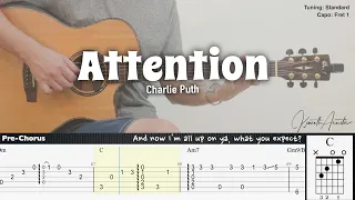 Attention - Charlie Puth | Fingerstyle Guitar | TAB + Chords + Lyrics
