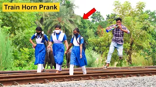 Update Viral Train Horn Prank 2021 !! Best Of Train Horn Prank Reaction on Public (Part 9)