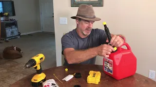 Easy pour gas can! Convert safety nozzle to Ez-pour gas spout in minutes!