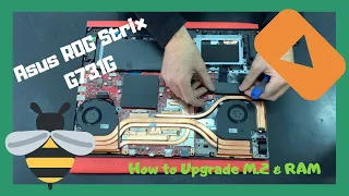 How to Upgrade M.2 Pcie Nvme SSD RAM ASUS ROG Strix G G731G  disassembly