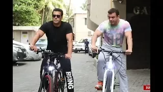 #SALMAN Khan & Sohail Khan riding Electric Bicycle in the streets of Bandra, Mumbai.