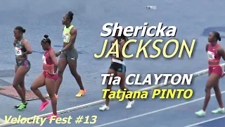 Shericka JACKSON | Tia CLAYTON | Tatjana PINTO | Women 100m HEAT 1 | Velocity Fest 13