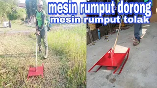 MESIN RUMPUT DORONG DARI MESIN RUMPUT GENDONG // I made a push lawn mower from a swing lawn mower