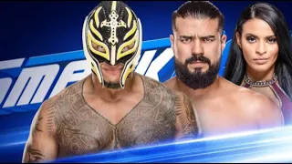 Andrade w Zelina Vega vs Rey Mysterio| 2 out of 3 Falls match| SD LIVE 22/1/19