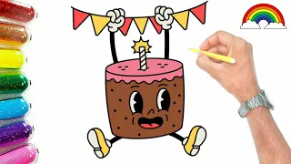 How to draw a cake for kids | Easy drawing | painting for toddlers | Cartoon cake draw |step by step