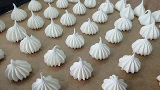 ONLY 2 INGREDIENTS! Meringue cookies recipe! even WITHOUT piping nozzle! #40
