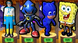 Tag with Ryan vs Spongebob: Sponge on the Run vs Sonic Dash - All Characters Unlocked All Costumes