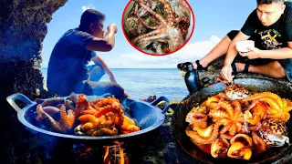 Hidup dipinggiran cari makanan serba mewah|| HUNTING OCTOPUS & SEASHELLS for eating delicious