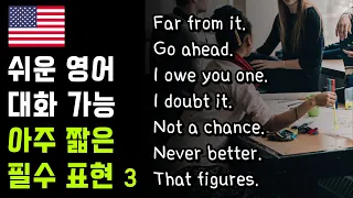 너무 짧은 영어회화 표현 ep.3 (Far from it, Go ahead, I owe you one, Not a chance, Never better,That figures,Do