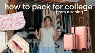 HOW TO PACK FOR COLLEGE (from a senior) 🧳✨🎒 pack with me + packing tips and hacks