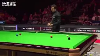 Ronnie O'Sullivan - Can't imagine for a minute he can clear up from here!